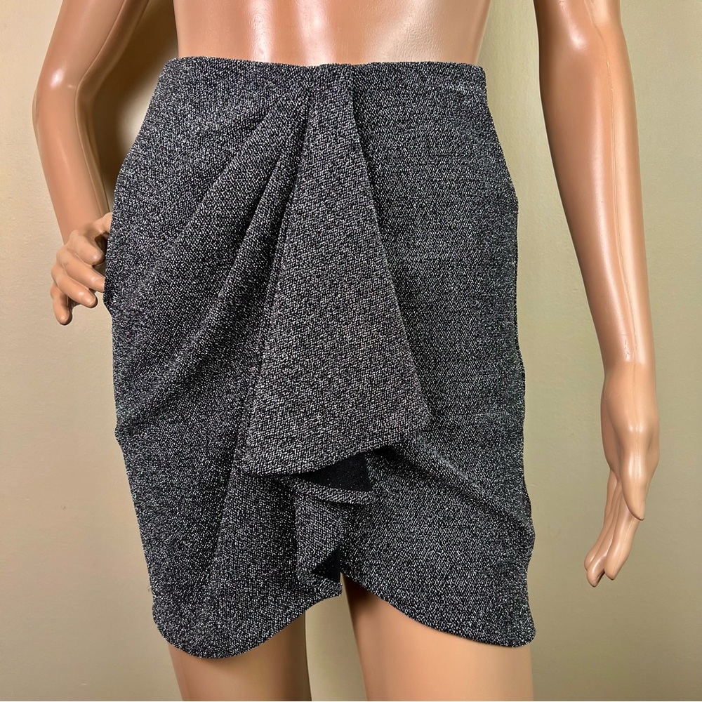 ISABEL MARANT ETOILE SILVER METALLIC MINI SKIRT - Picture 2 of 12